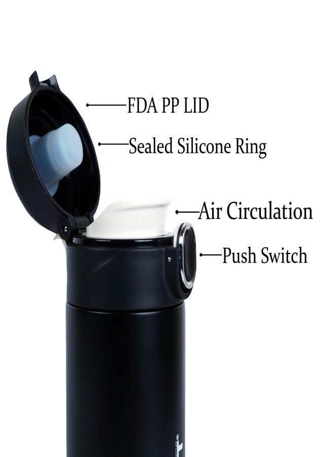 Probott Pride 300ml Thermosteel Hot & Cold Insulated Stainless Steel Travel Mug, Spill Proof | Coffee Tea Mug | Juice Mug | Water Flask | Easy Grip Easy to Carry | Pack of 2 | Jet Black+Flesh Pink - Image 2